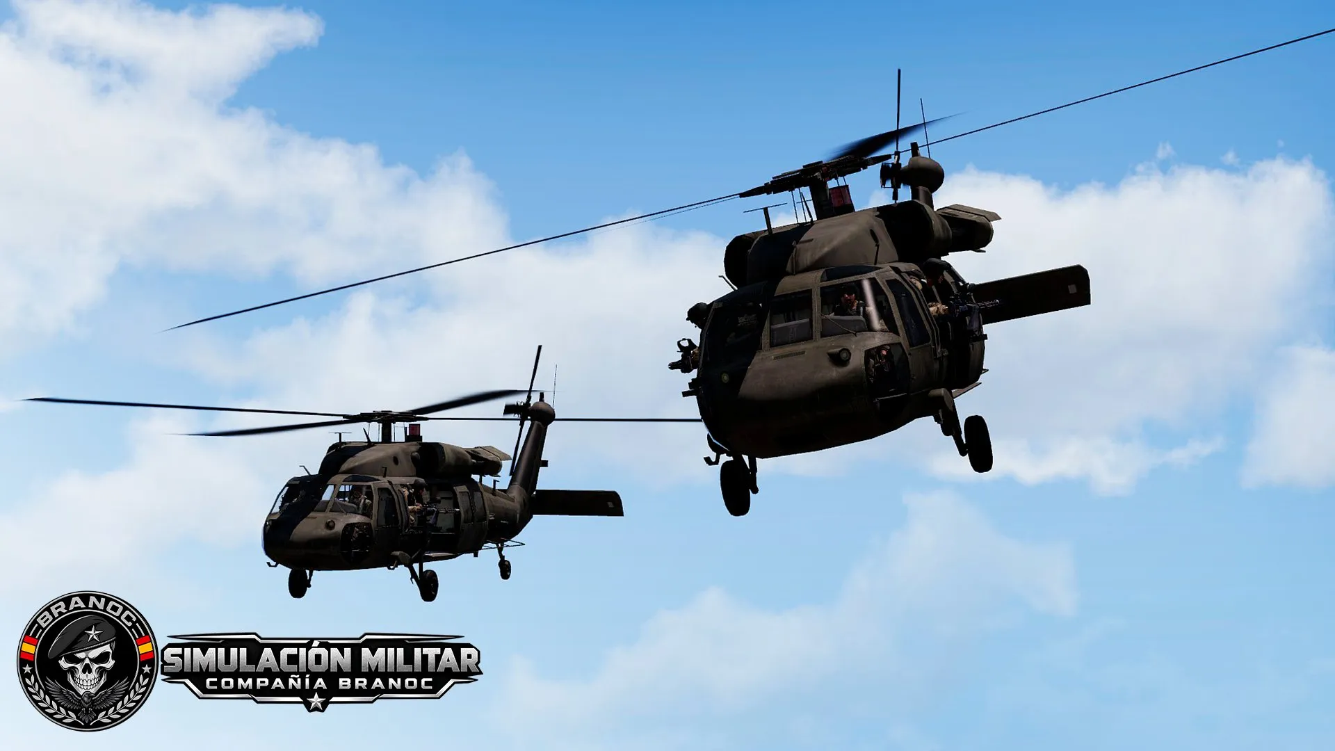 Dos helicópteros Black Hawk en vuelo